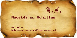 Macskásy Achilles névjegykártya